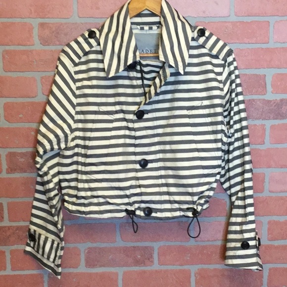 CADET women’s jacket size 8 striped zip & button - Picture 1 of 7